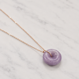 Lavender Jade Bi Disc Necklace