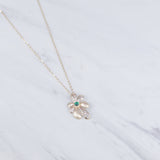 Fancy Sun Flower Green Necklace