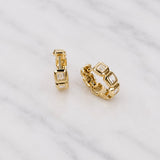 Stacked Bezel Baguette Diamond Earrings
