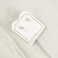 Mini Princess Cut Stone Earrings