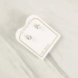 Mini Princess Cut Stone Earrings