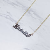 Name Plate Script with Cuban Chain