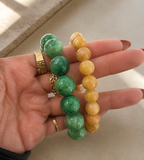 Yellow Jade Bead Bracelet