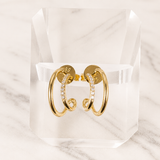 Double Band Diamond Earrings