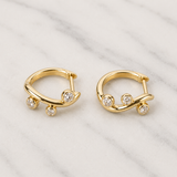Bezel Diamond Wave Earrings