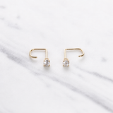 Stone Fish Hook Earrings