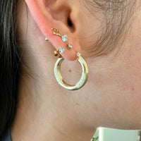 Fancy Dome Hoop Earrings