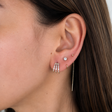 Baguette Diamond Layered Earrings