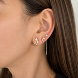 Single Diamond Swirl Earrings