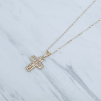Crystal Cut Cross Necklace