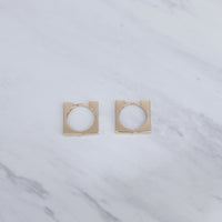 Mini Square Huggies Earrings