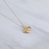 Diamond Cut Chubby Heart Necklace