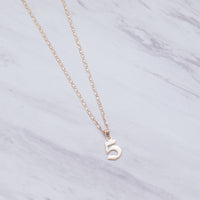 Mini Old English Number Necklace