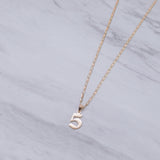 Mini Old English Number Necklace