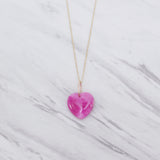Pink Heart Jade Necklace