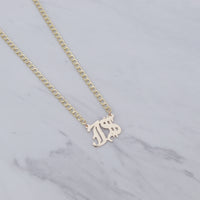 Old English Initial Cuban Link Necklace