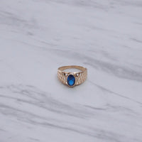Sapphire Oval II Pinky Ring