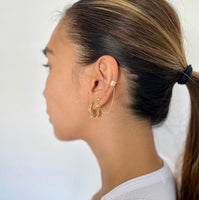 Chain Ear Cuff Ball Earrings