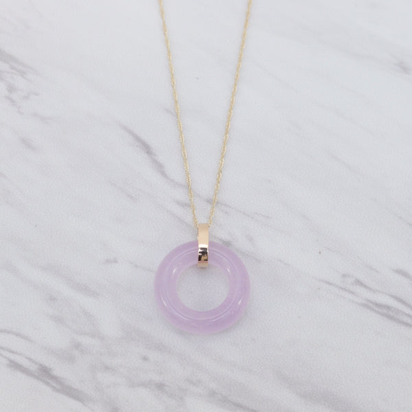 Lavender Jade Ring Necklace