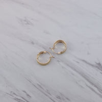 Gold Crusted Hoop Earrings