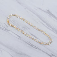 Two Tone Figaro Bracelet