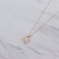 Mini Flower Heart Necklace