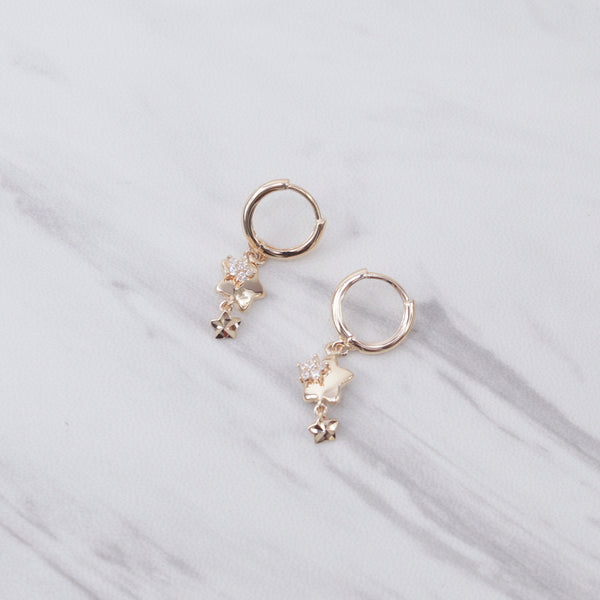 Dangling Star Huggies Earrings
