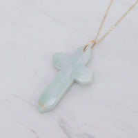 Large Jade Cross Necklace