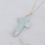Large Jade Cross Necklace