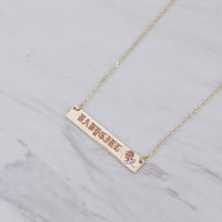 Personalized Name Plate Rose Necklace