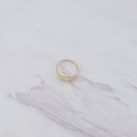 Mini Crusted Initial Signet Ring