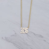 Old English Initial Cuban Link Necklace