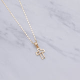 Mini Stone Cross Necklace