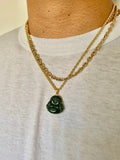 Dark Green Jade Buddha Necklace