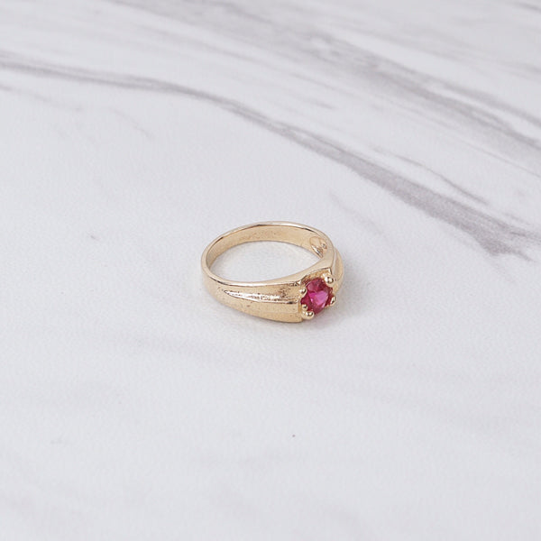 Pink Channel Stone Ring