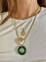 Green Jade Ring Necklace