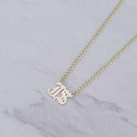 Old English Initial Cuban Link Necklace