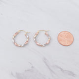 Tri Color Twist Hoop Earrings