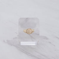 Mini Crusted Initial Signet Ring