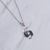 Old English Initial White Gold Necklace
