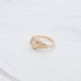 Tri Stone Gold Crusted Ring