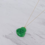 Deep Green Jade Buddha Necklace