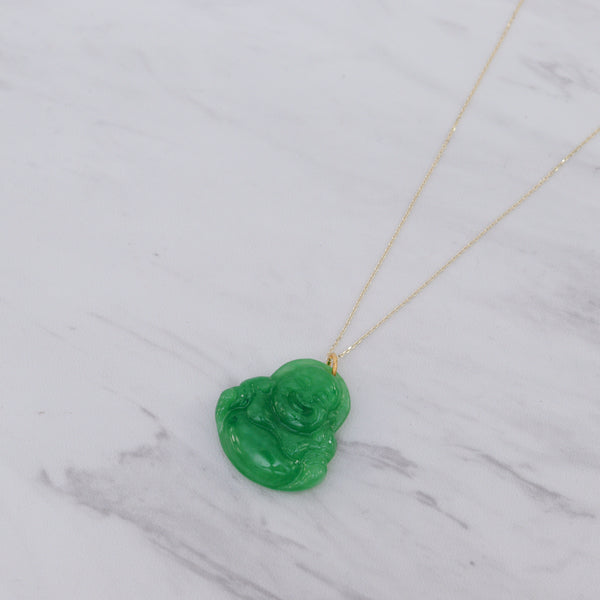 Buy Mens Women Laughing Buddha Green Jade Tiny Pendant Necklace Rope Chain  Genuine Certified Grade A Jadeite Jade Hand Crafted, Jade Necklace, 14k  Gold Finish Laughing Jade Buddha Necklace, Jade Online at