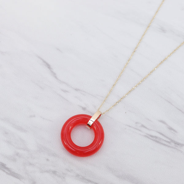 Red Jade Ring Necklace