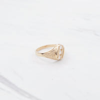 Tri Stone Gold Crusted Ring
