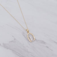 Two Tone Our Lady Orb Necklace