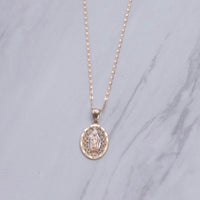 Our Lady Labyrinth Oval Necklace