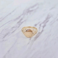Crusted Initial Signet Ring