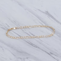 Two Tone Figaro Bracelet