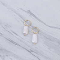 Pearl Dangling Earrings - Oblong